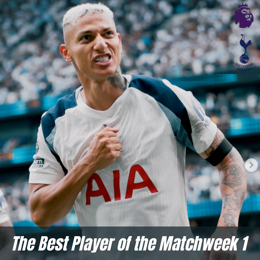 ริชาร์ลิซอนคว้าแข้งยอดเยี่ยมจาก 8 นักเตะบนโพลพรีเมียร์ลีก Matchweek 1